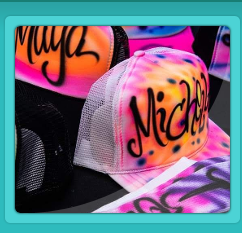 airbrush hats and socks at a party by Fester